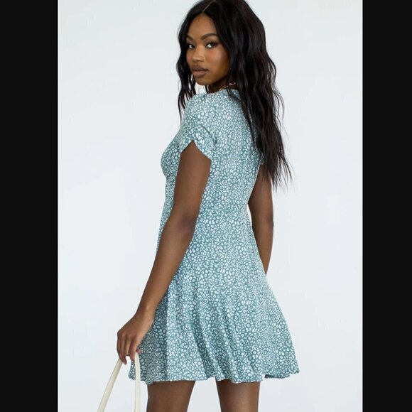 Princess Polly The Sting Green Leopard Print Mini Dress 0 - Picture 4 of 8